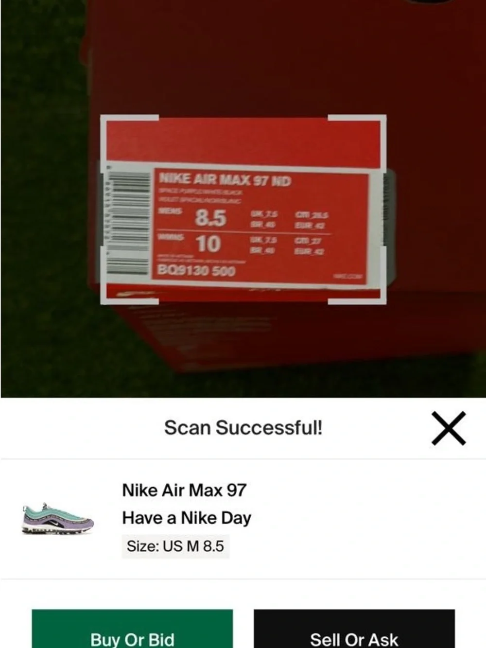 Empty Box ONLY Nike Air Max 97 Have a Nike Day Space Purple Men's 8.5 / WMNS 10